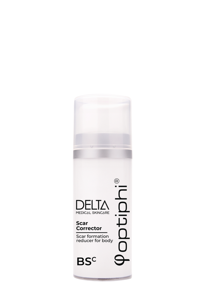Optiphi DELTA Scar Corrector treatment cream formulated to improve the appearance of mature scars and support skin remodelling