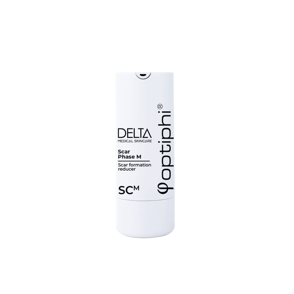 Optiphi DELTA Scar Phase M scar treatment designed to support skin remodelling and improve the appearance of mature scars