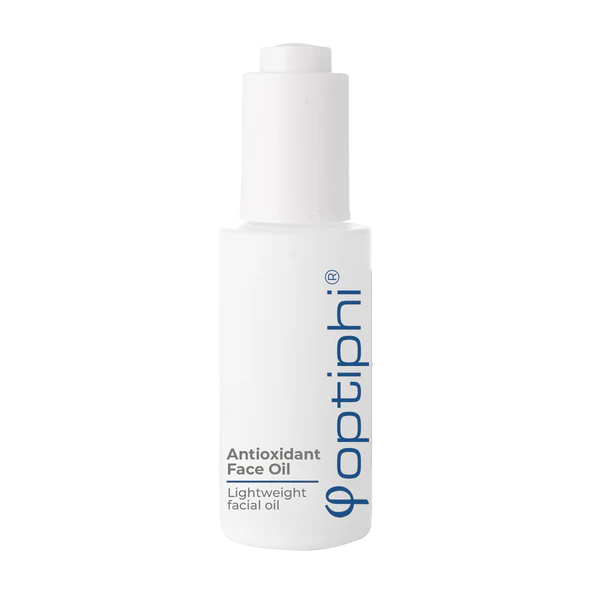 Optiphi Antioxidant Face Oil lightweight facial oil with Vitamins C and E to support skin conditioning, antioxidant protection and a healthy-looking glow
