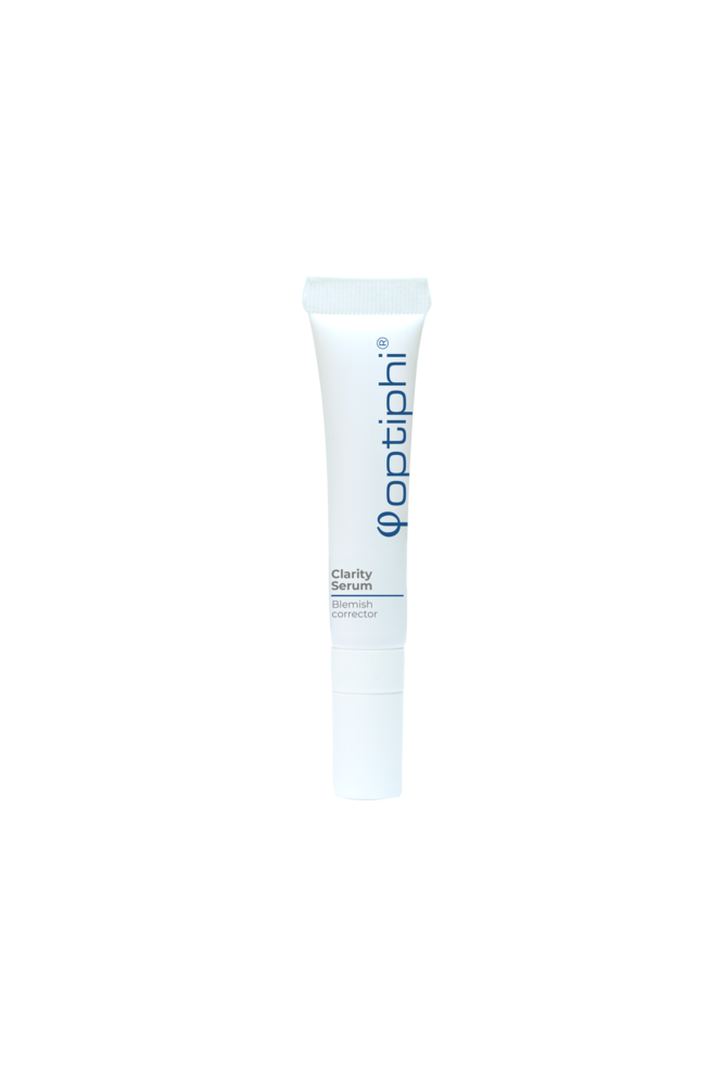 Optiphi Clarity Serum targeted blemish treatment with salicylic acid, niacinamide and botanical extracts to support clearer-looking skin and balanced oil production