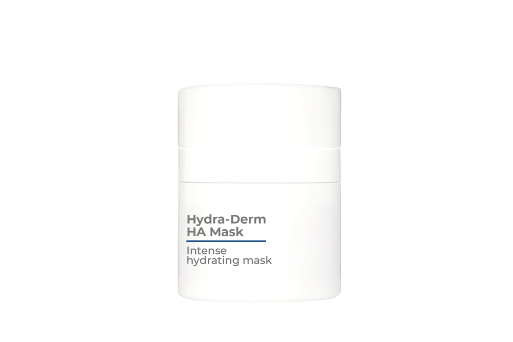 Hydra-Derm HA Mask hydrating treatment mask with hyaluronic acid and peptides to replenish moisture, support skin hydration, improve softness and maintain a refreshed appearance